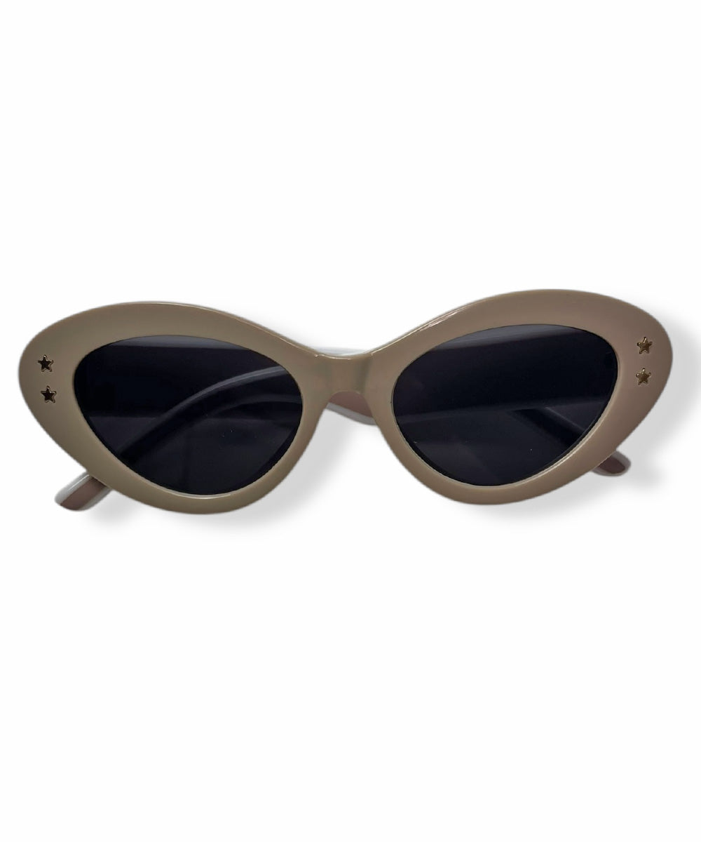 Beige Retro Sporty Two Toned Sunglasses