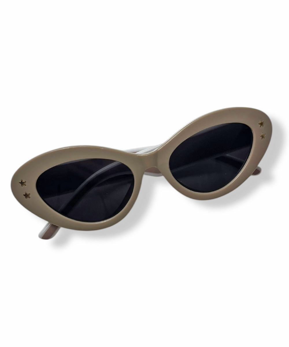 Beige Retro Sporty Two Toned Sunglasses