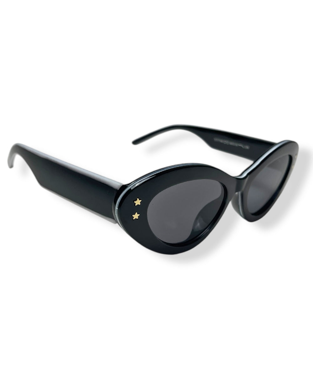 Black Retro Sporty Two Toned Sunglasses