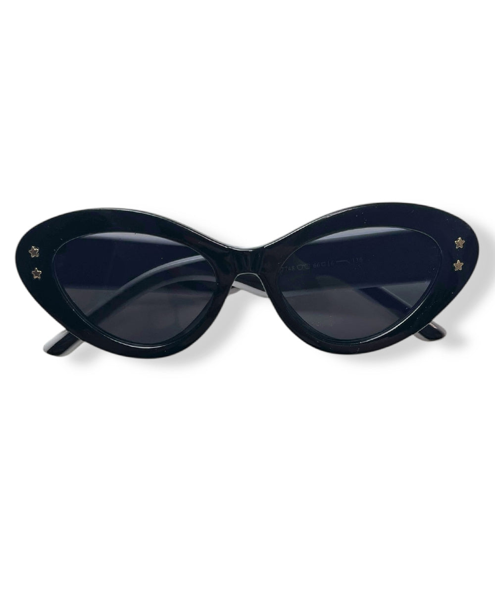 Black Retro Sporty Two Toned Sunglasses