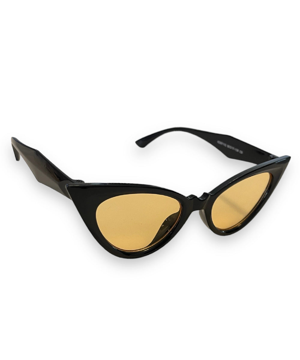 Black & Yellow Tinted Bat Attack Cat Eye Sunglasses