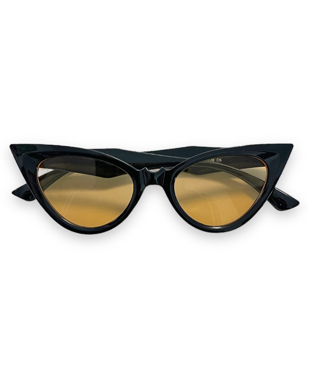 Black & Yellow Tinted Bat Attack Cat Eye Sunglasses