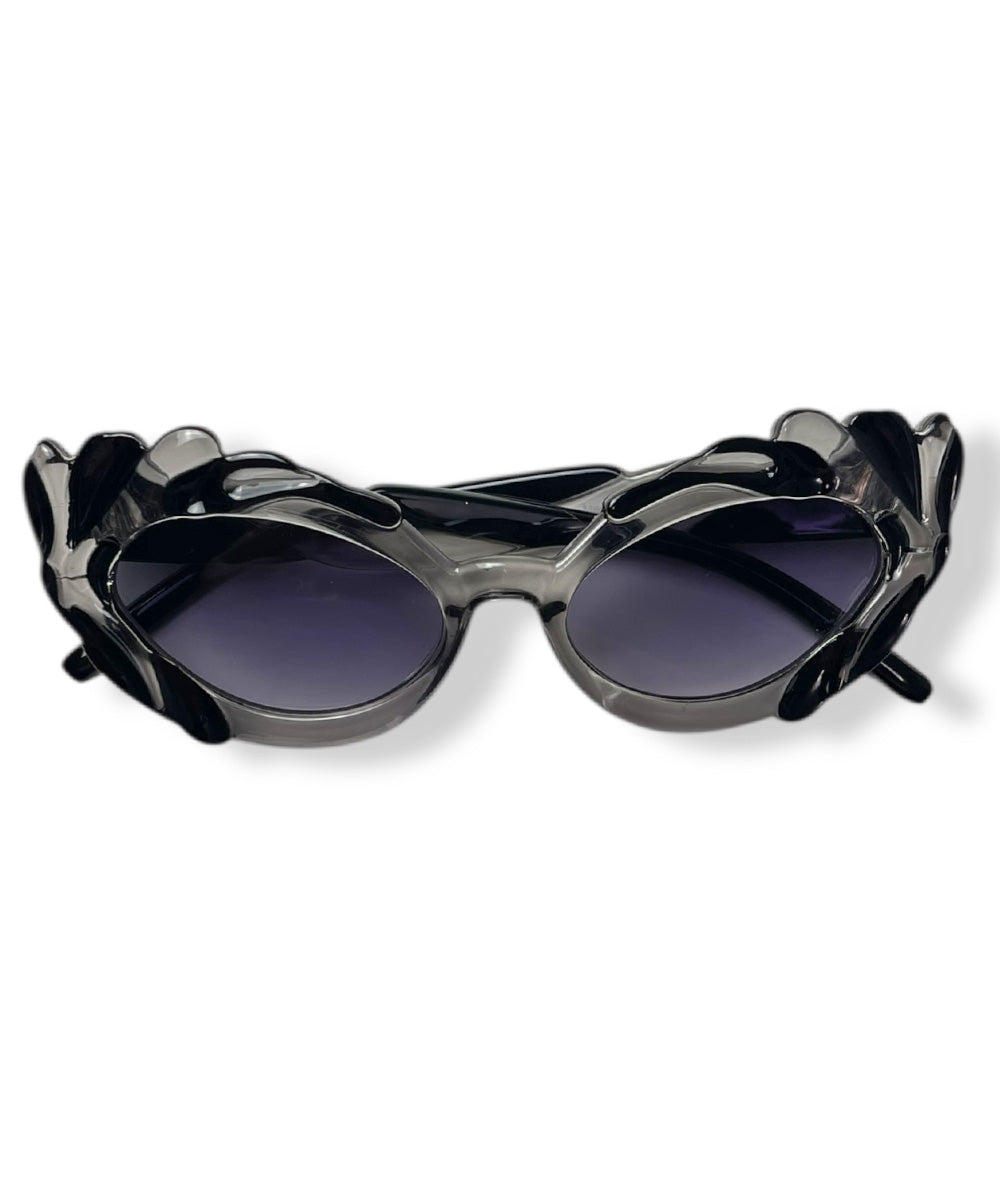 Black & Grey Pretty in Paris Cat Eye Retro Sunglasses