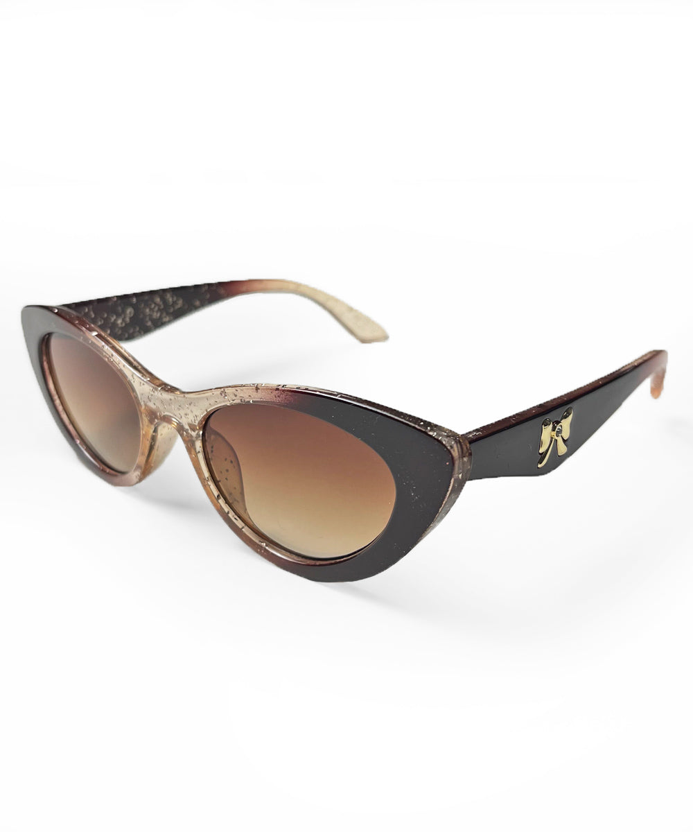 Brown All That Glitters Retro Cat Eye Sunglasses