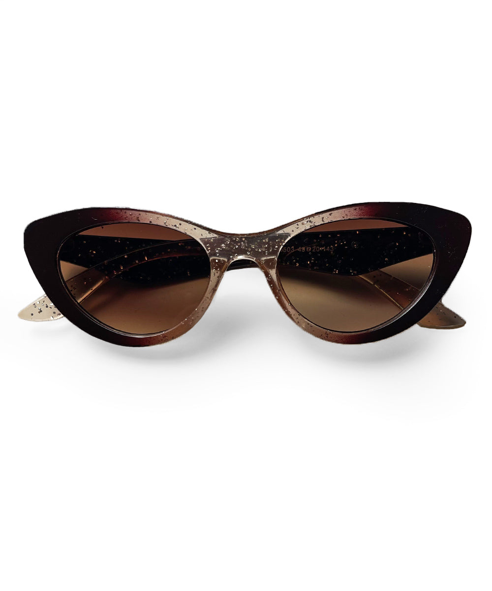 Brown All That Glitters Retro Cat Eye Sunglasses