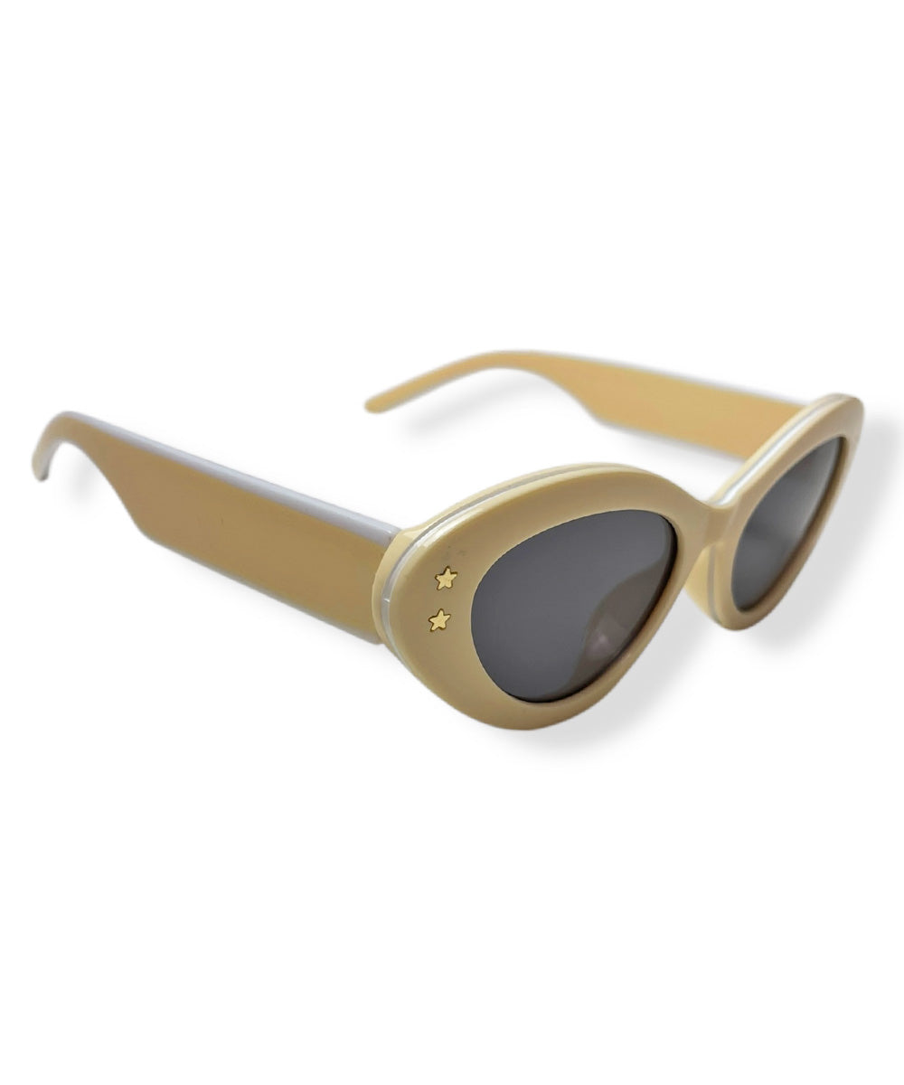 Butter Yellow Retro Sporty Two Toned Sunglasses