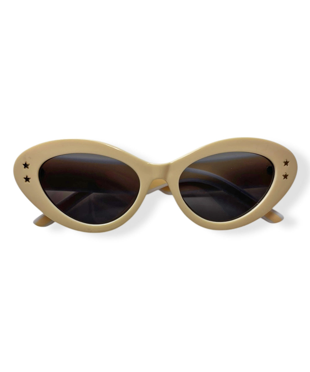 Butter Yellow Retro Sporty Two Toned Sunglasses