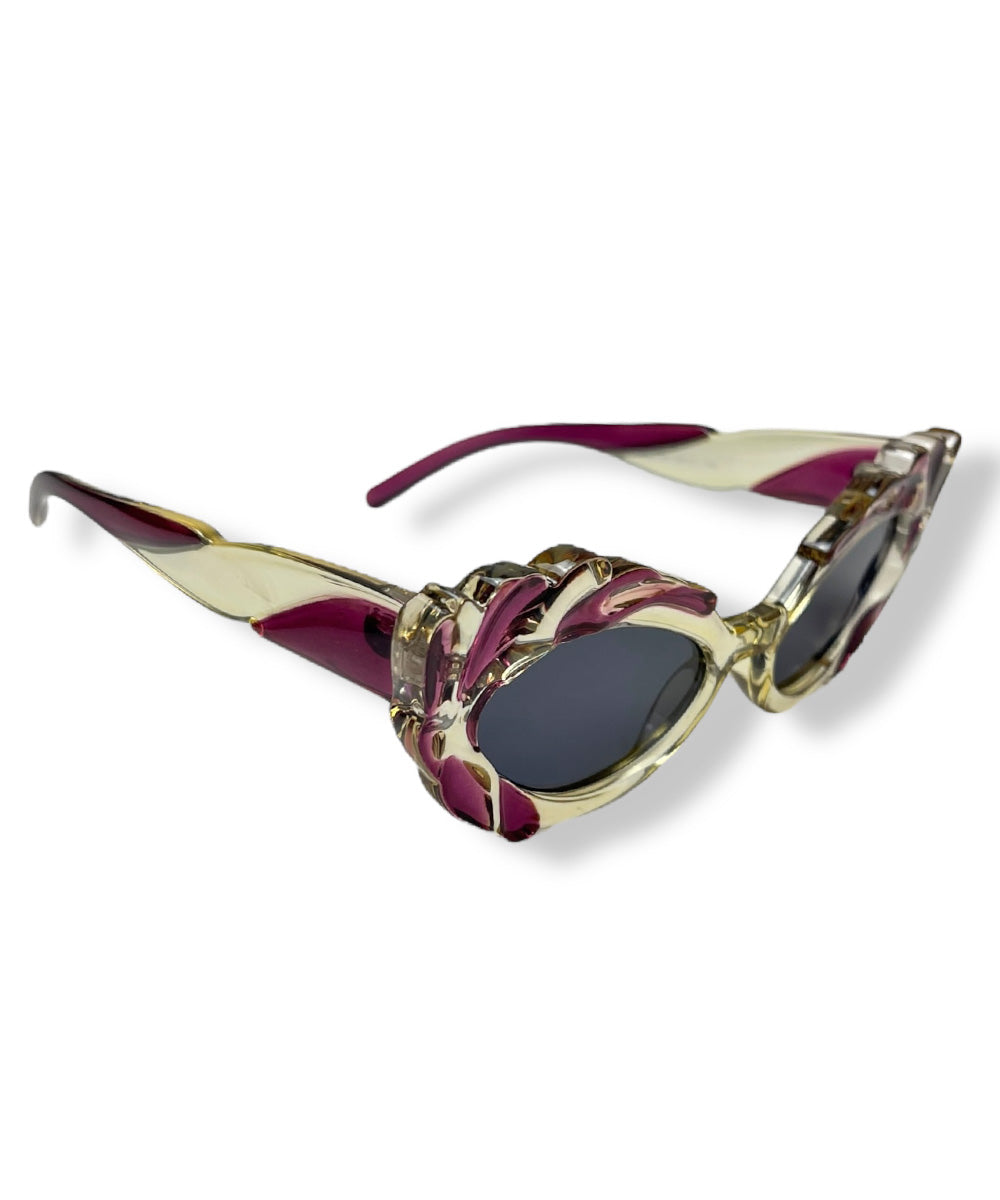 Eggplant & Citron Pretty in Paris Cat Eye Retro Sunglasses