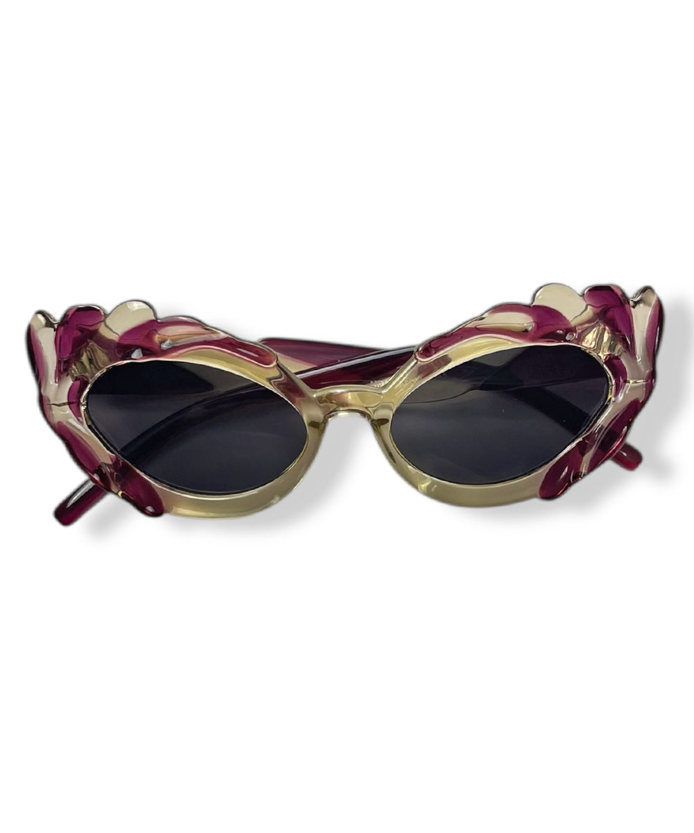 Eggplant & Citron Pretty in Paris Cat Eye Retro Sunglasses
