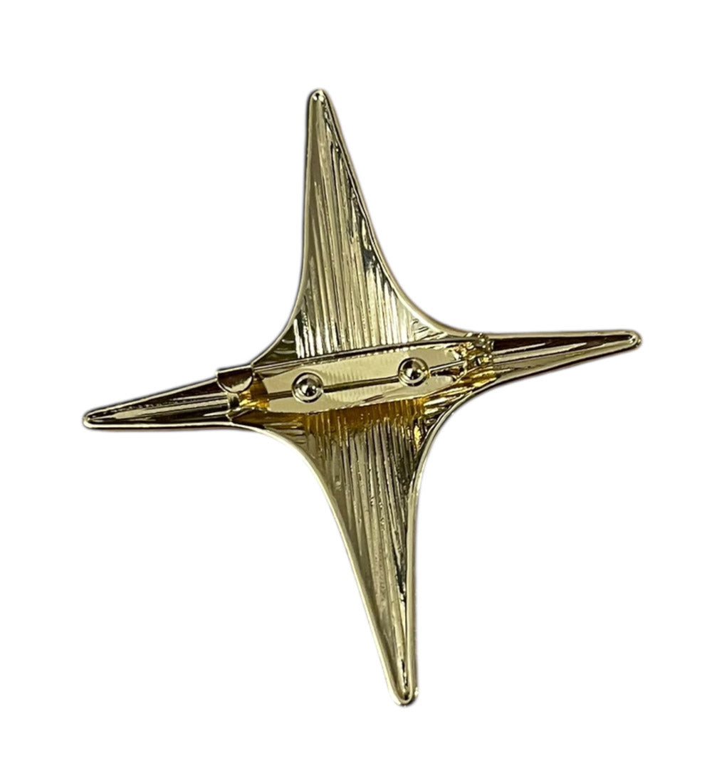 Gold Mid-Century Starburst Brooch