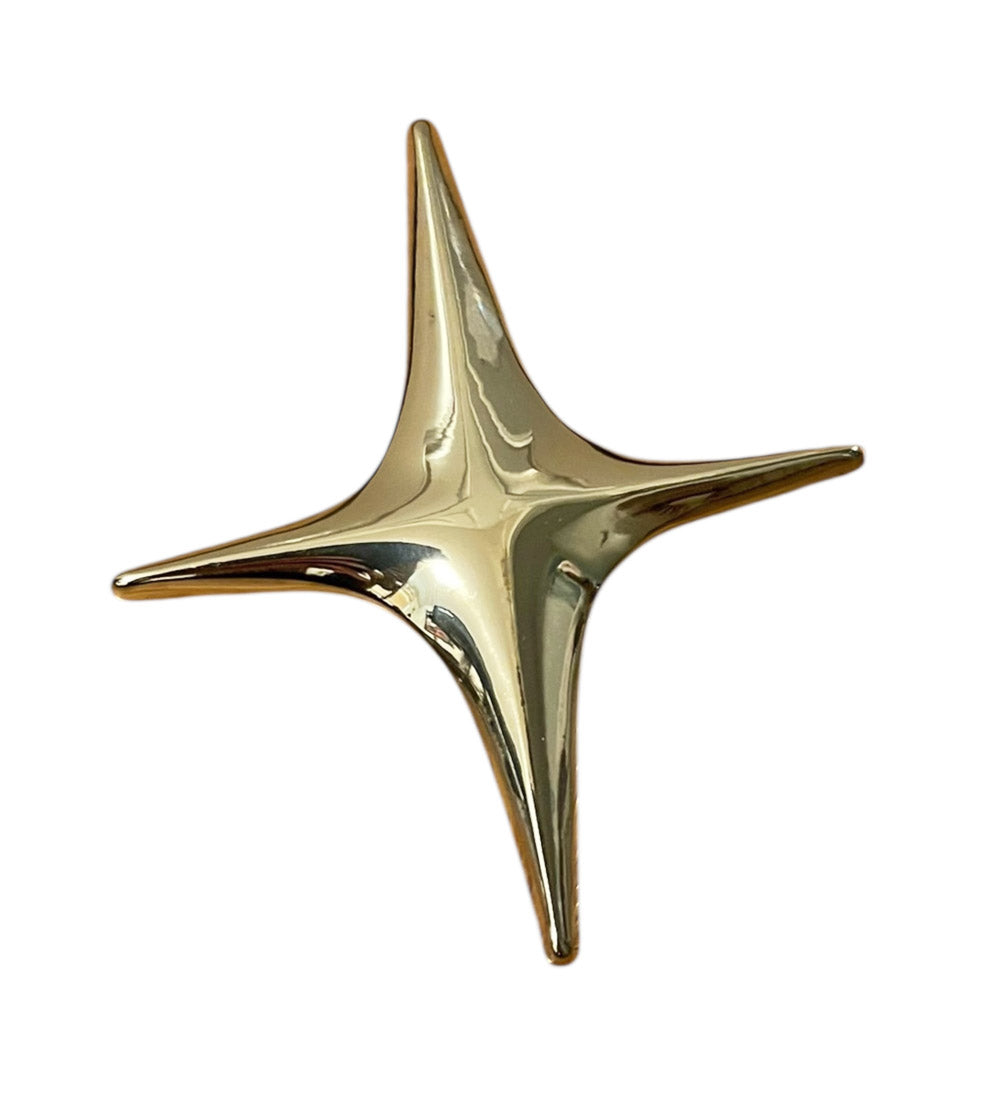 Gold Mid-Century Starburst Brooch