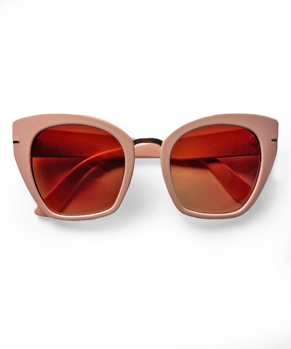 Peachy Pink 70s Fonda Frame Retro Sunglasses