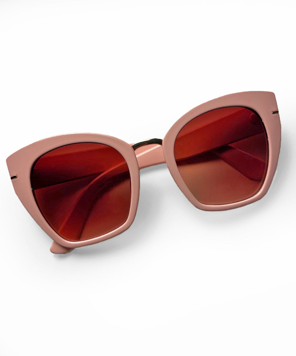 Peachy Pink 70s Fonda Frame Retro Sunglasses