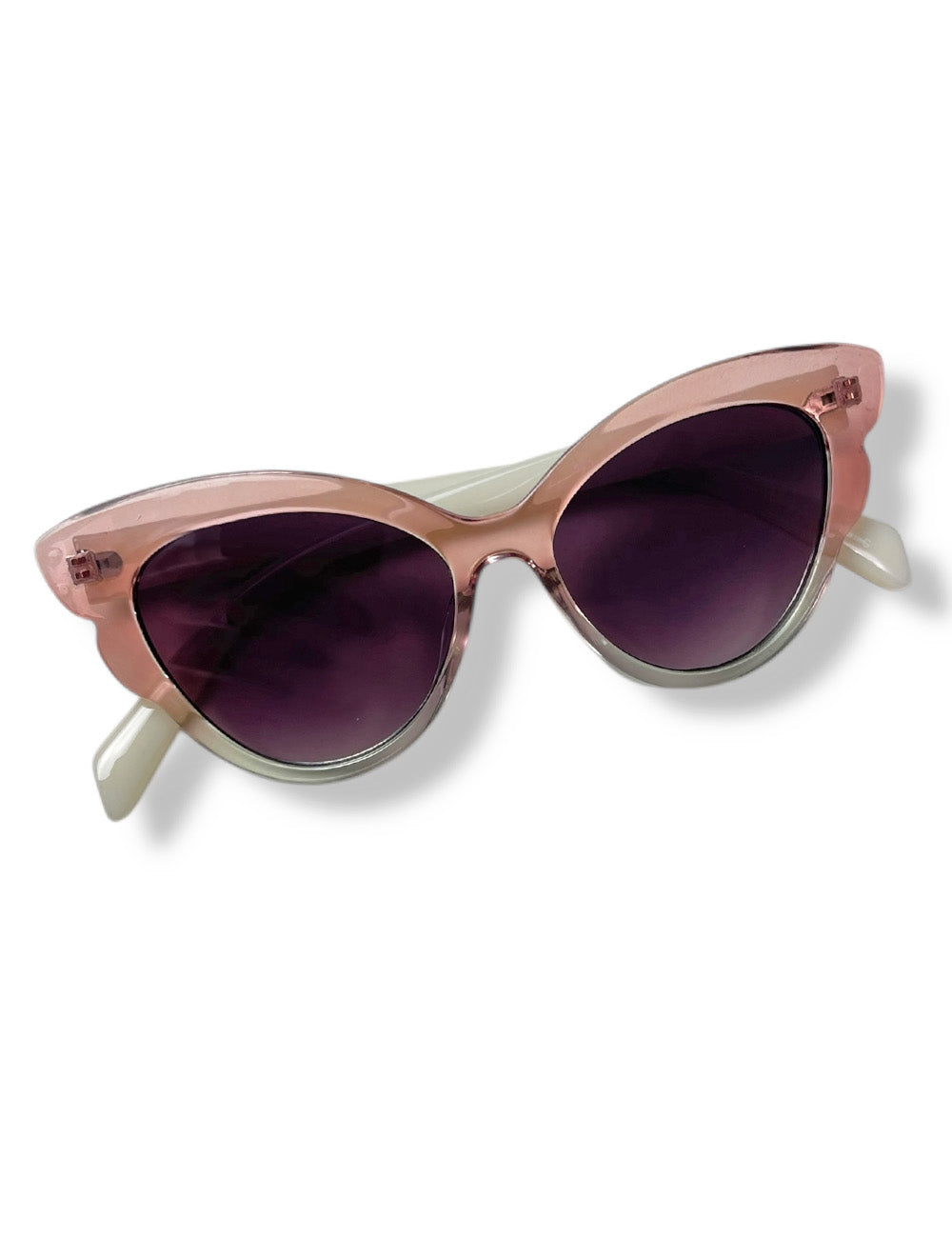 Pink & Cream Retro Style Butterfly Frame Sunglasses