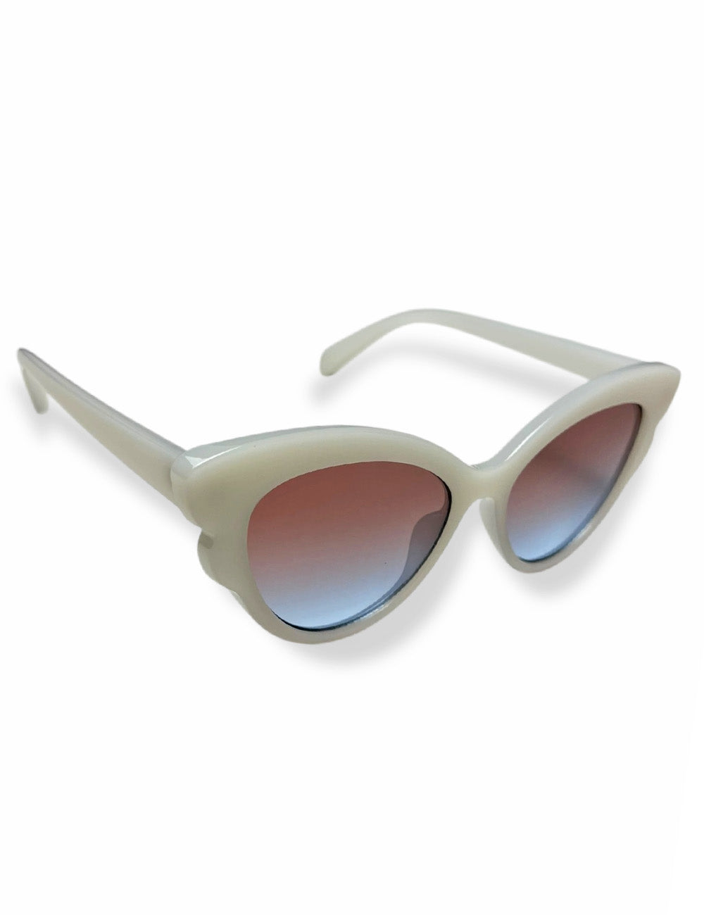 Soft White Retro Style Butterfly Frame Sunglasses