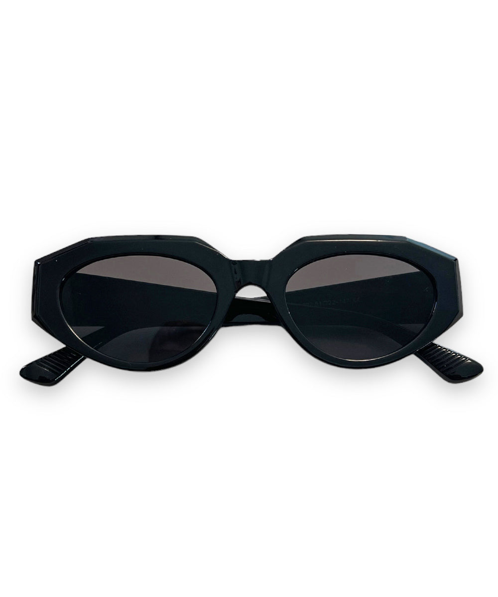 Solid Black Mod on the Go Retro Sunglasses