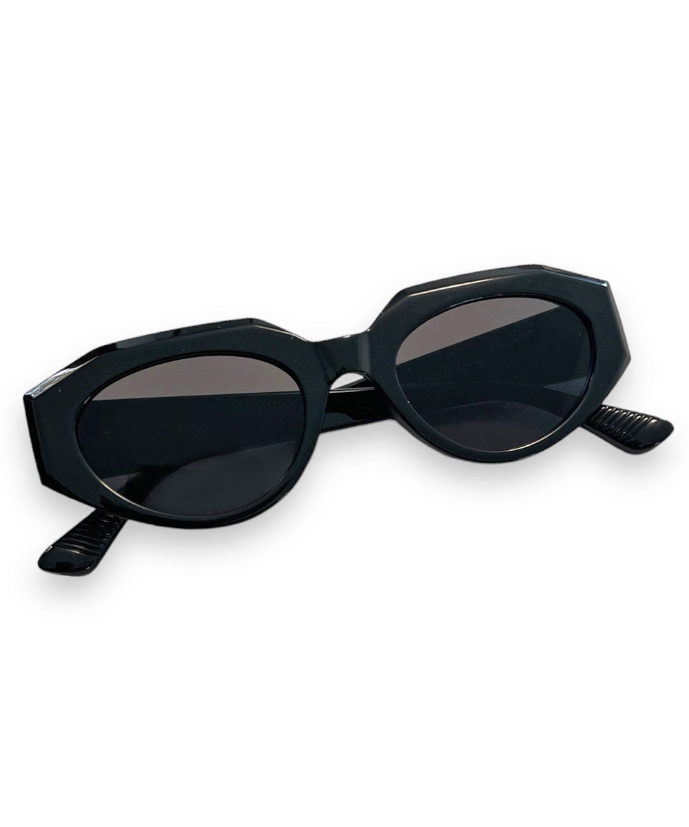 Solid Black Mod on the Go Retro Sunglasses