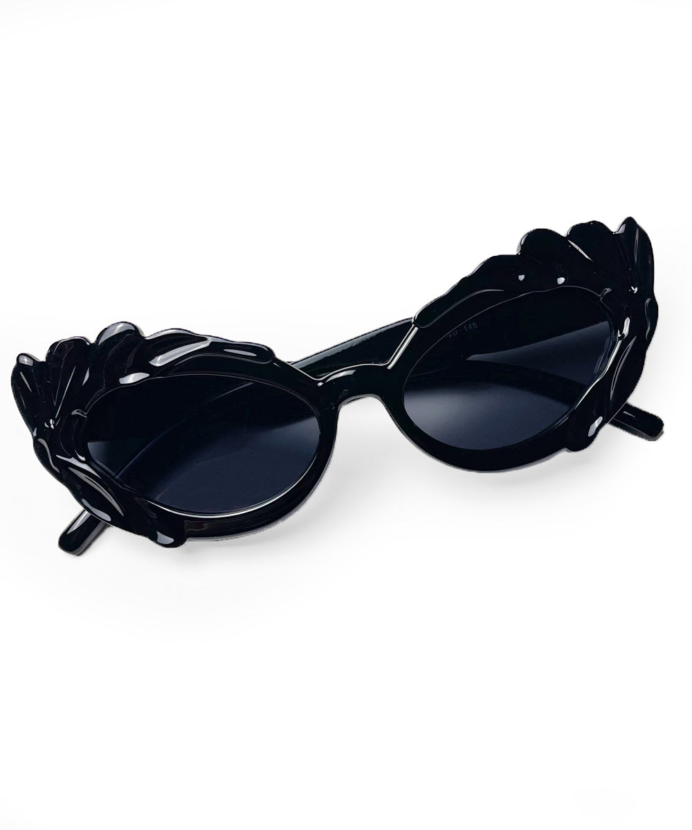 Solid Black Pretty in Paris Cat Eye Retro Sunglasses