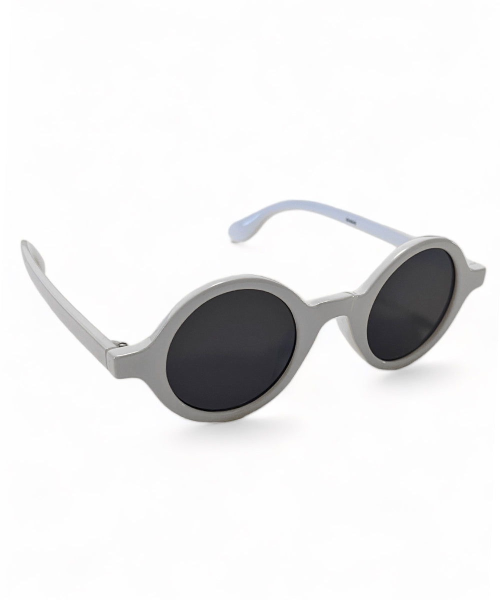 White Classic 1940s Style Round Sunglasses