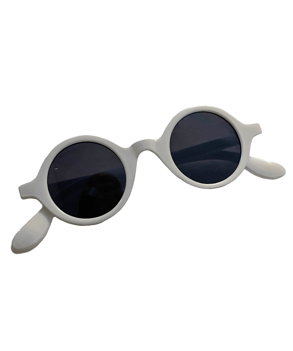 White Classic 1940s Style Round Sunglasses
