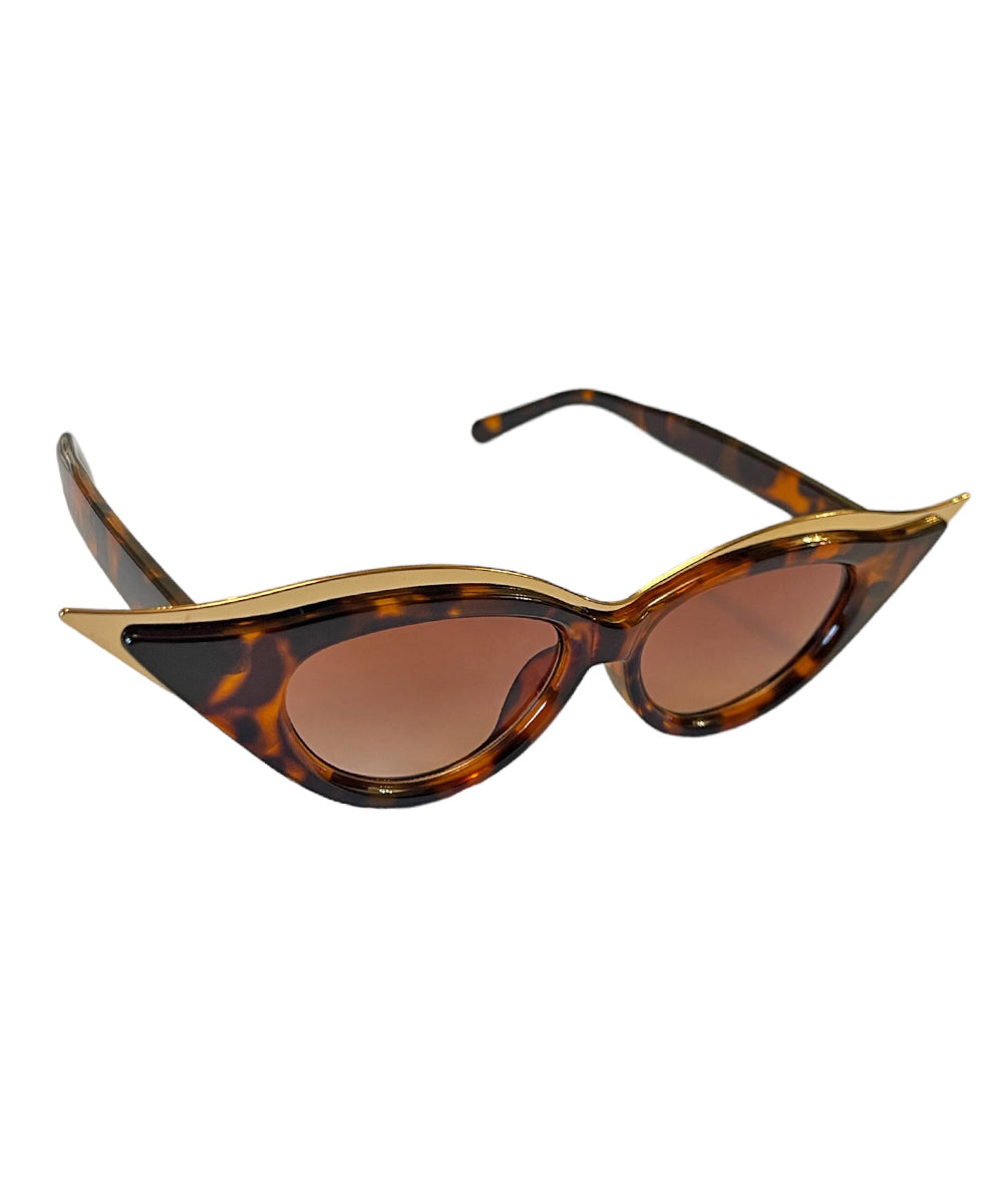 Tortoise Brown & Gold Iconic Cat Eye Sunglasses
