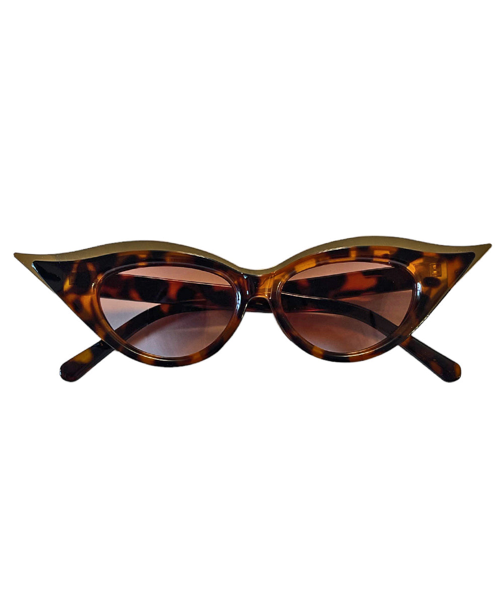 Tortoise Brown & Gold Iconic Cat Eye Sunglasses