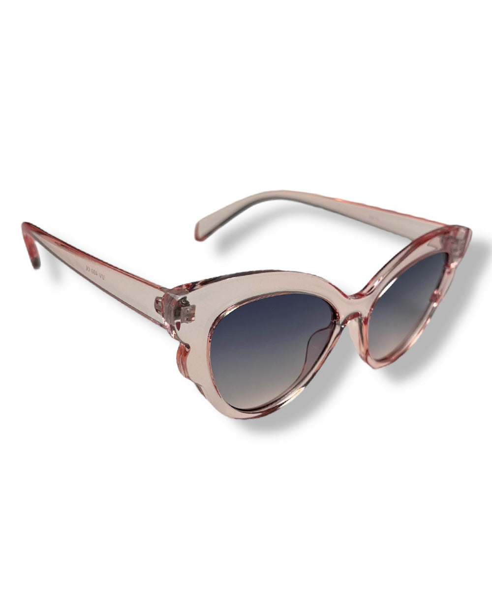 Translucent Pink Retro Style Butterfly Frame Sunglasses
