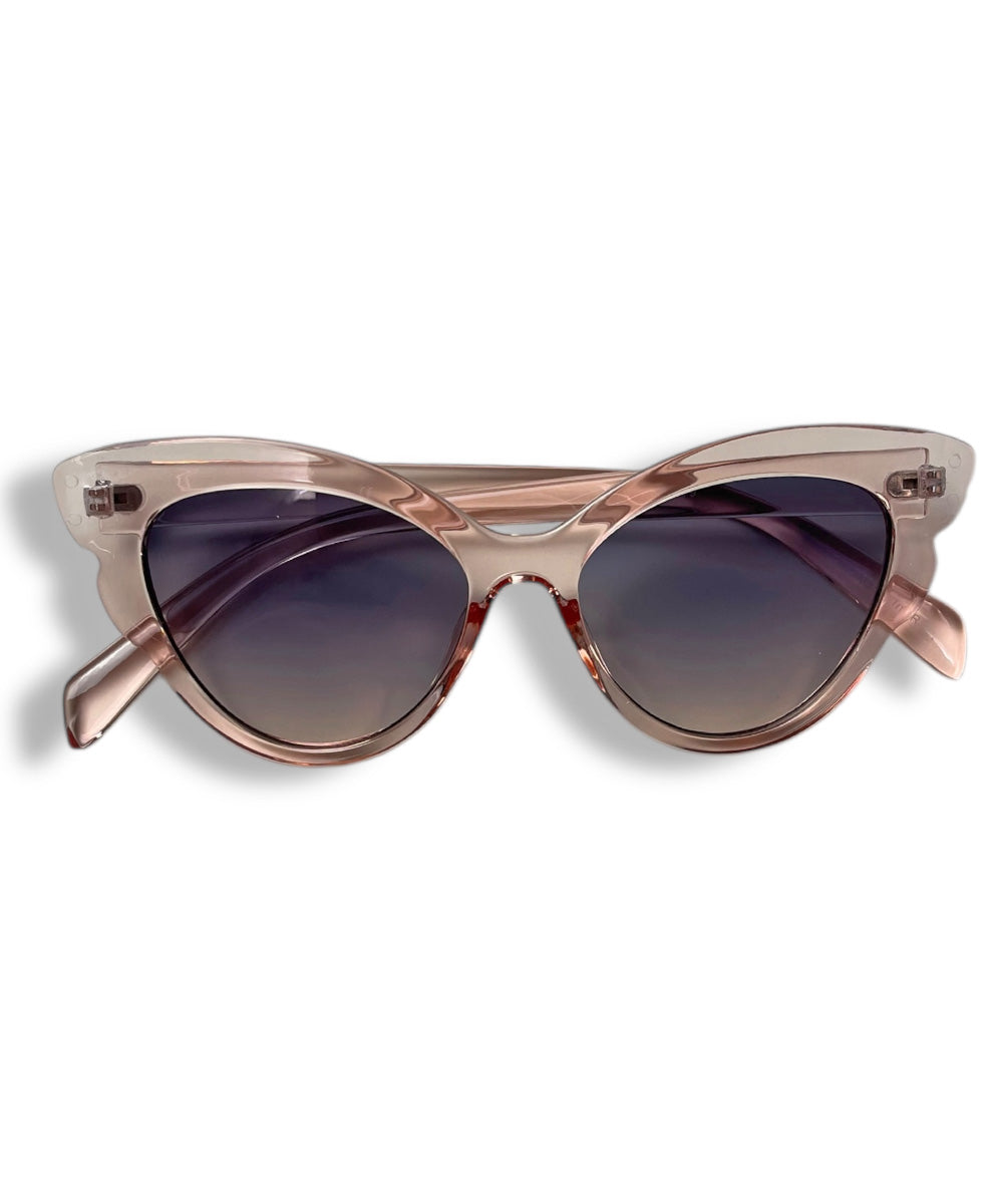 Translucent Pink Retro Style Butterfly Frame Sunglasses