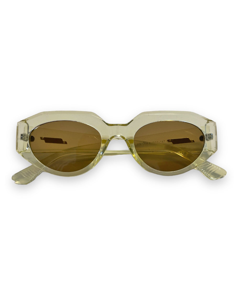 Translucent Yellow Mod on the Go Retro Sunglasses