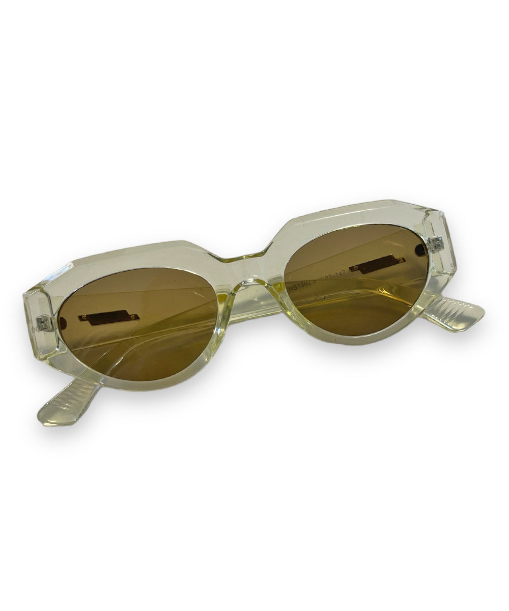 Translucent Yellow Mod on the Go Retro Sunglasses