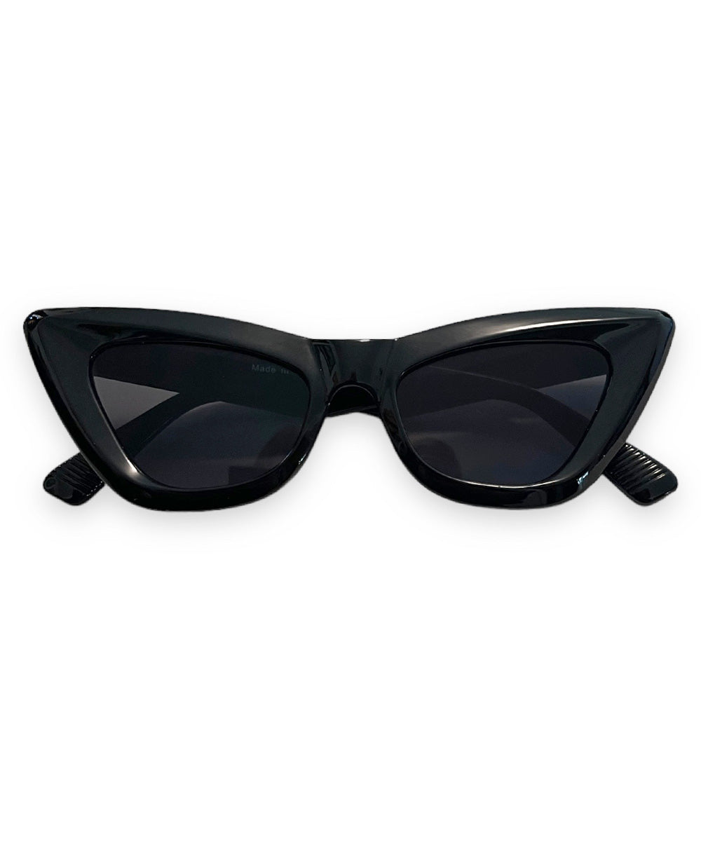 Vintage 50s Style Solid Black Veronica Sunglasses