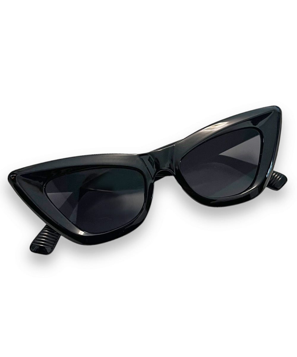 Vintage 50s Style Solid Black Veronica Sunglasses