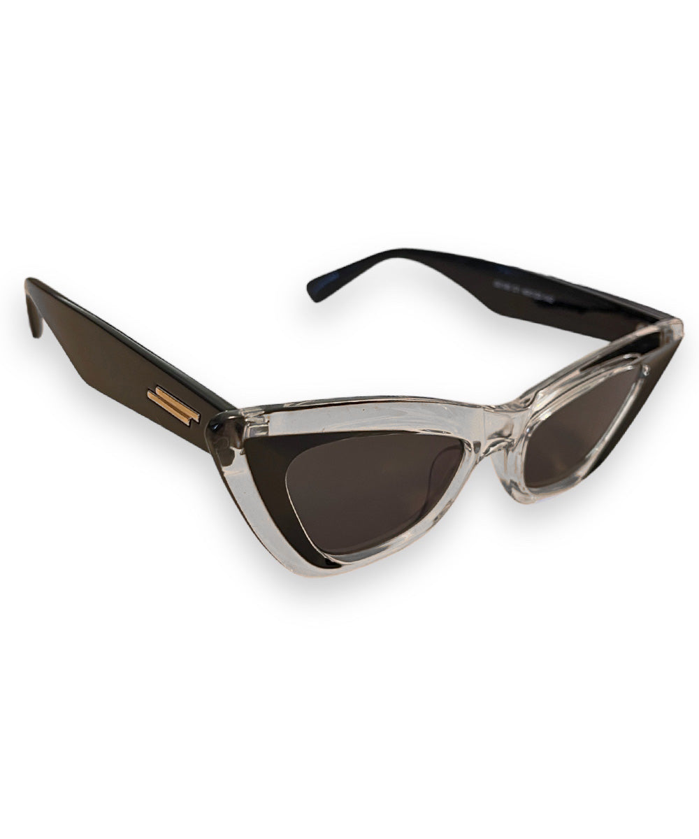 Vintage 50s Style Black & Clear Veronica Sunglasses