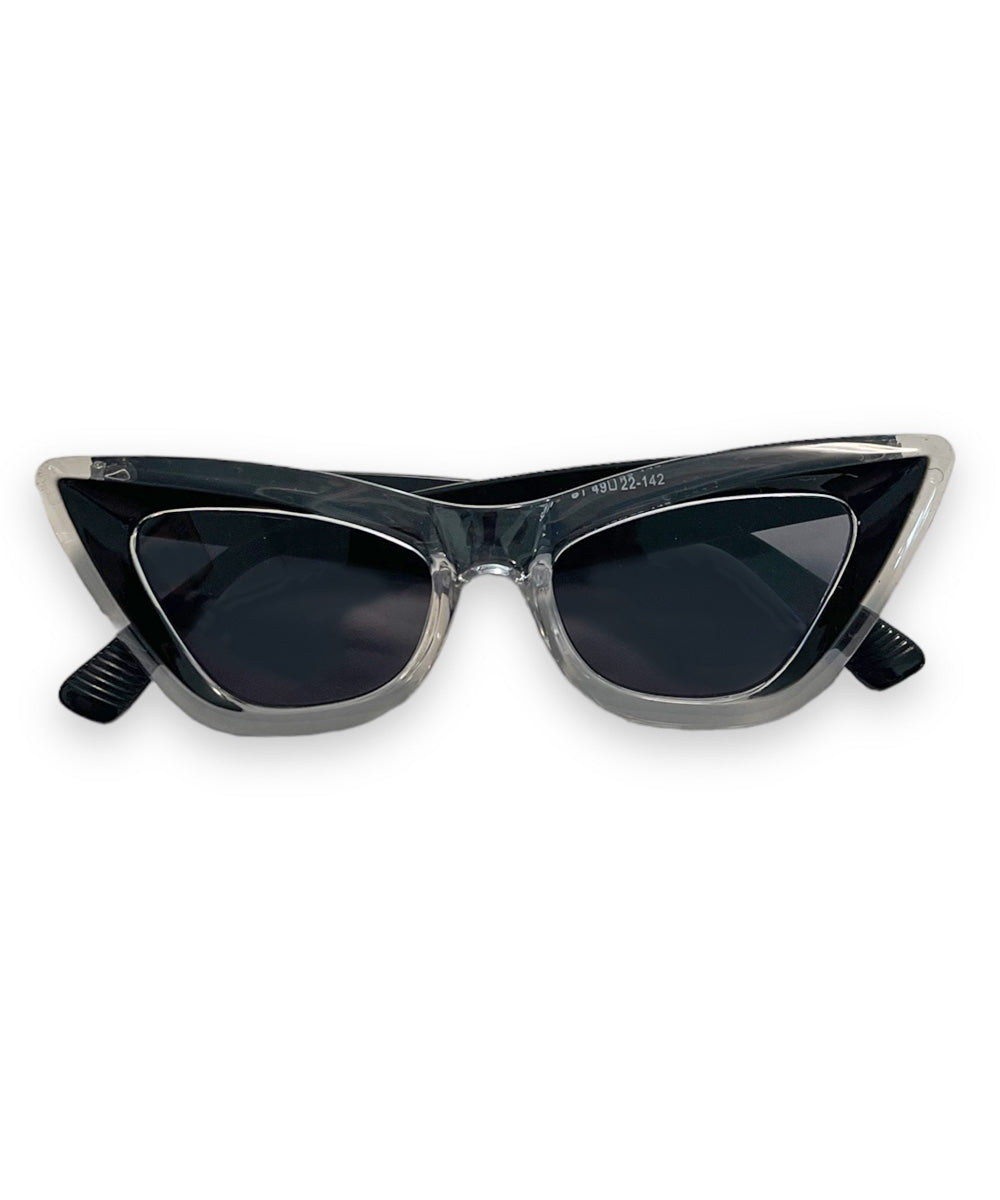 Vintage 50s Style Black & Clear Veronica Sunglasses