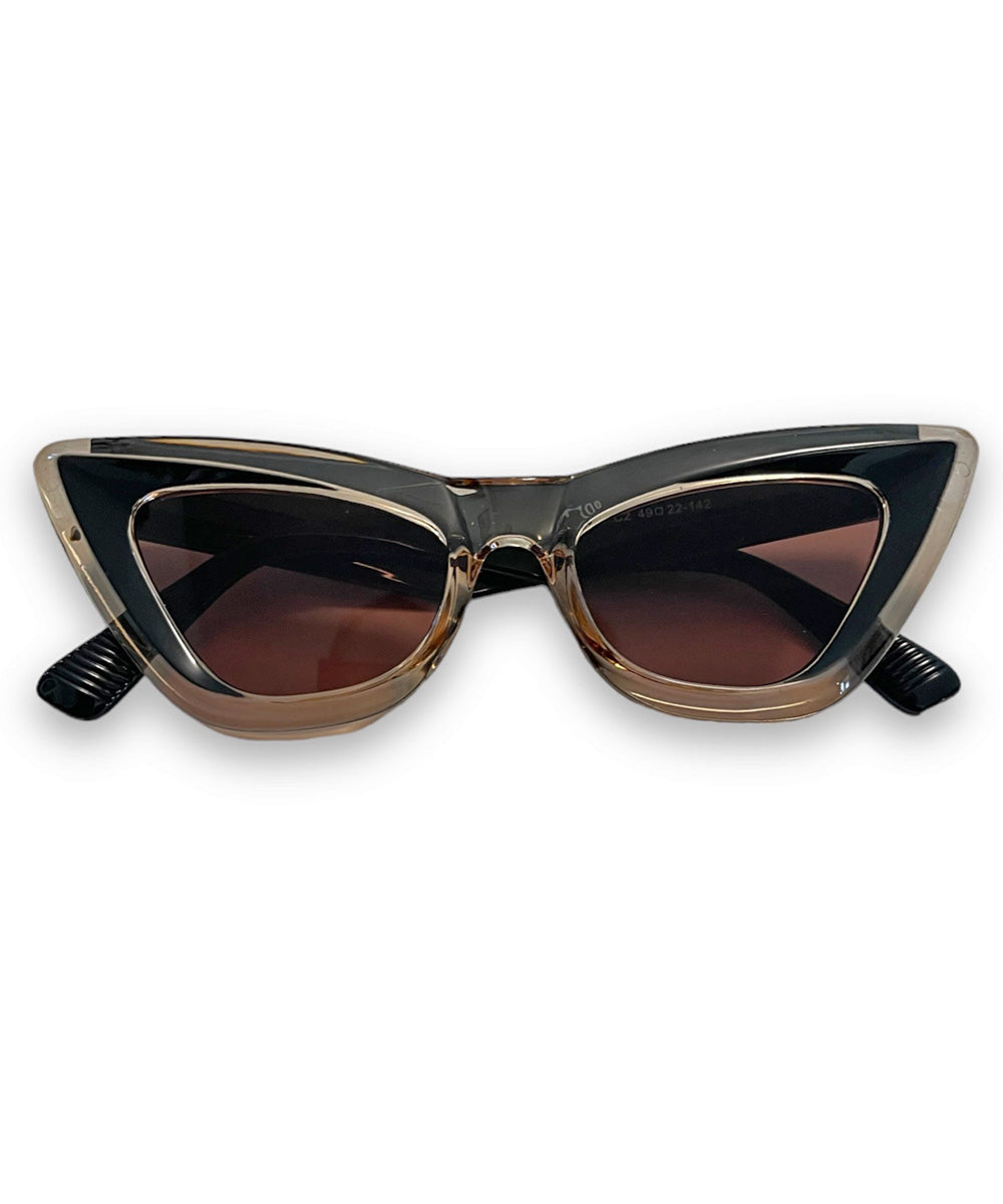 Vintage 50s Style Black & Tan Veronica Sunglasses