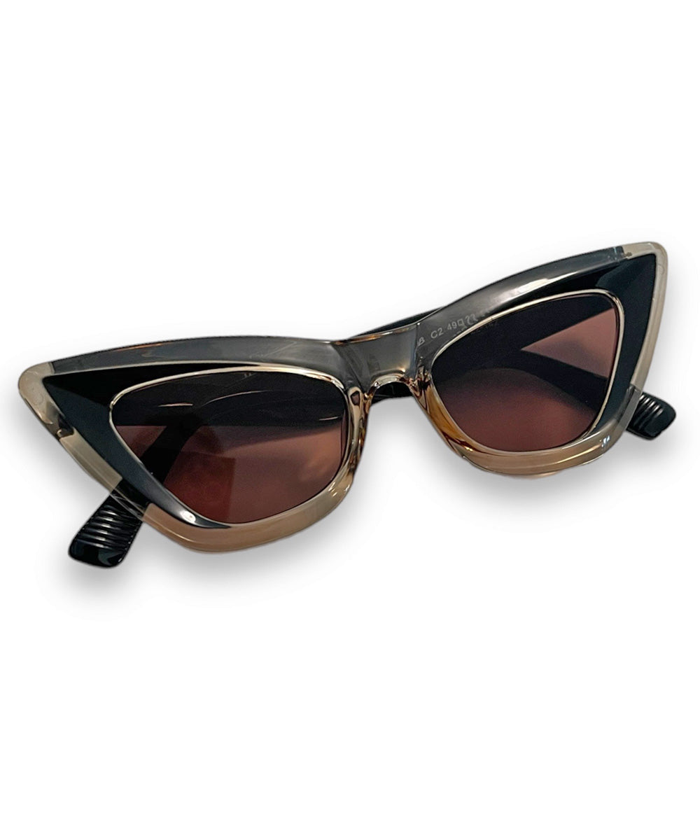 Vintage 50s Style Black & Tan Veronica Sunglasses