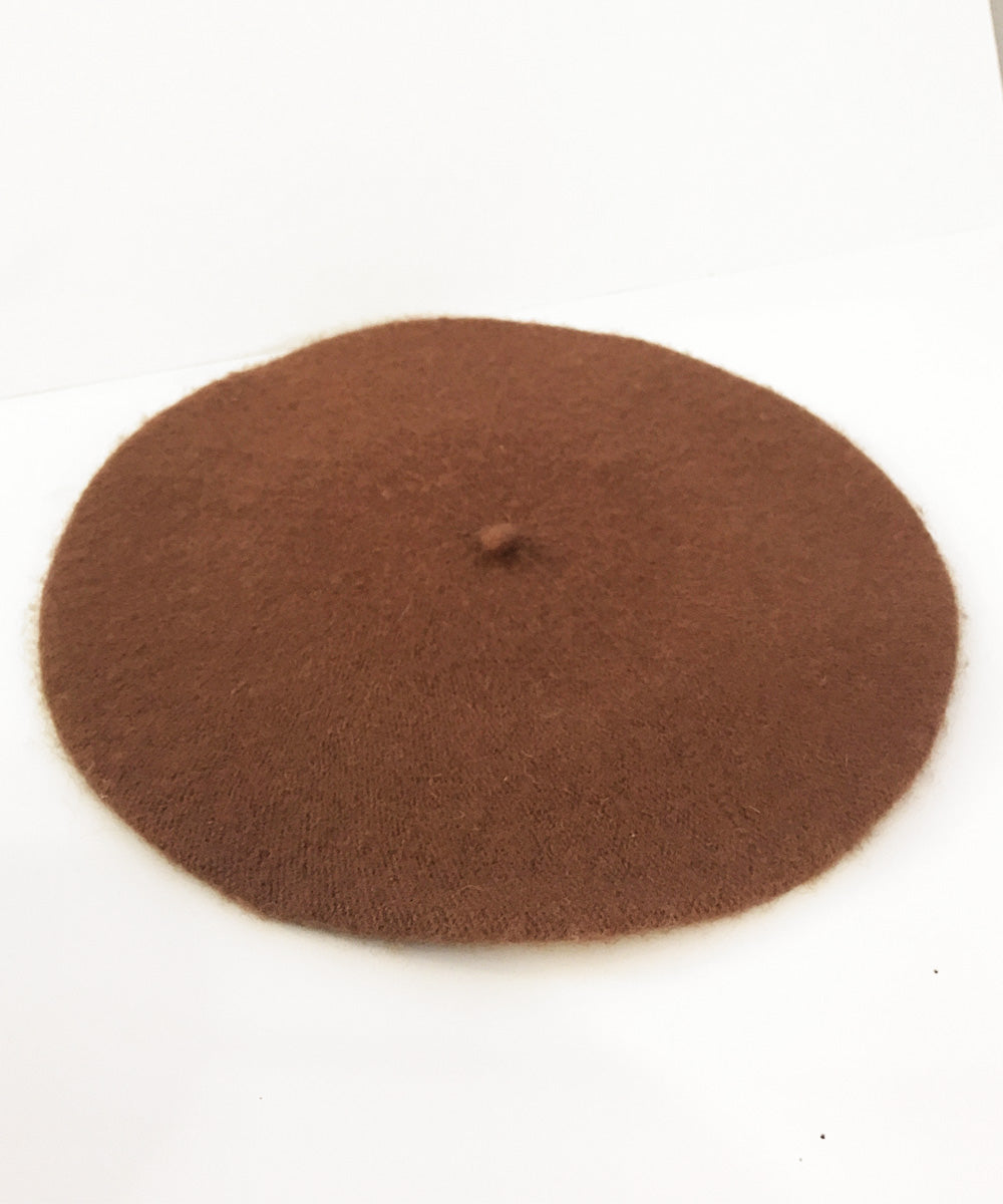 Soft Felt Brown 1960s Inspired Beret Hat