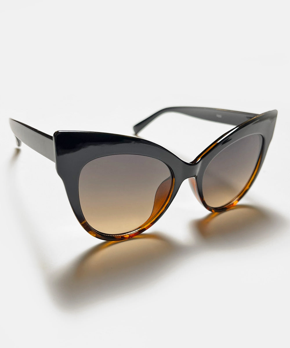 The Cat's Meow Tortoise & Black Retro Cat Eye Sunglasses