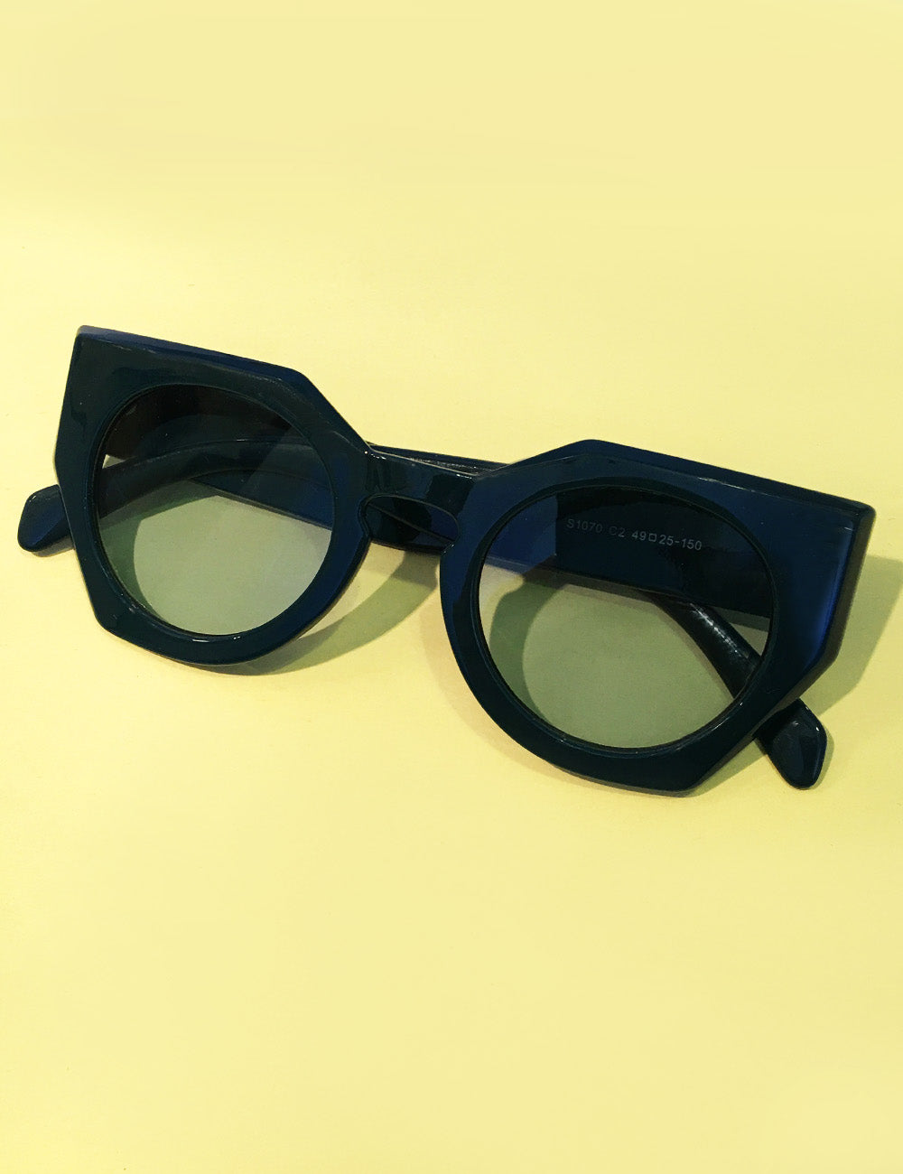 Teal Green 1960s Inspired Geometric Sunglasses