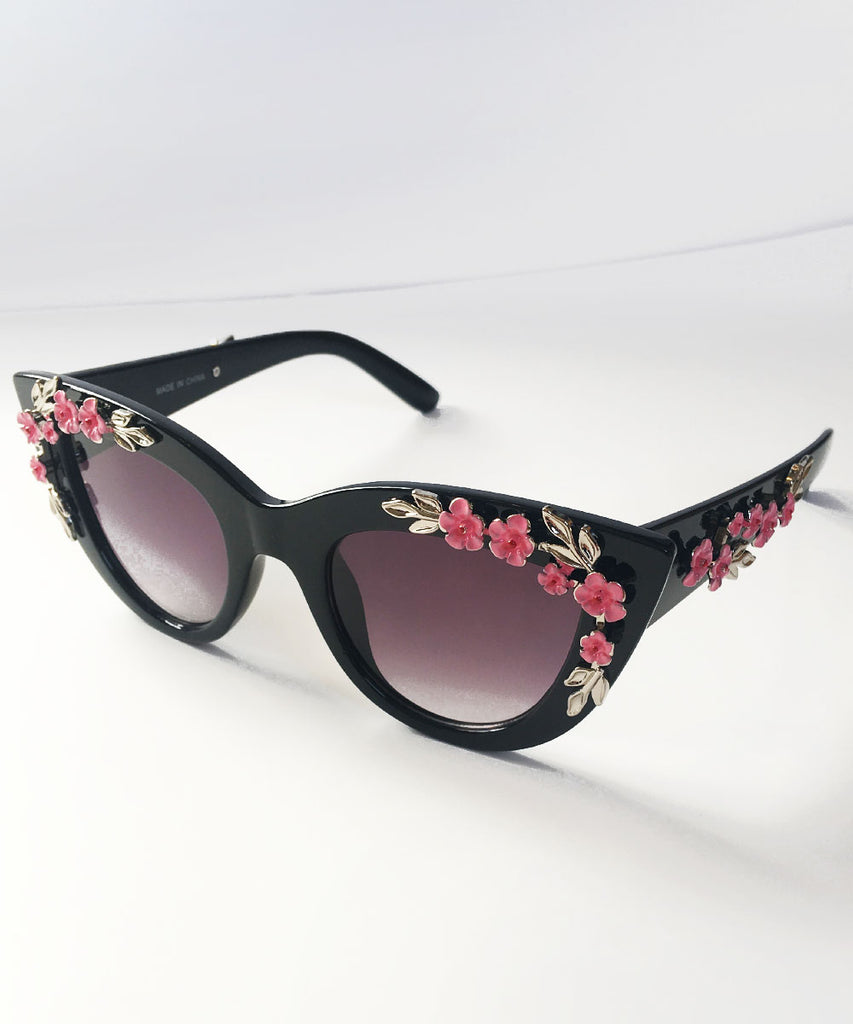 Black Floral Sunglasses Kate Spade Karrie/S “Hello Sunshine  display picture 2