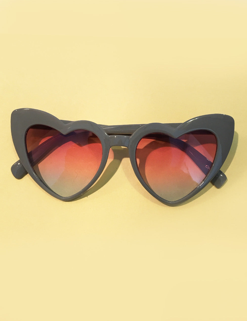 Classic Grey & Pink Heart Shaped Retro Sunglasses