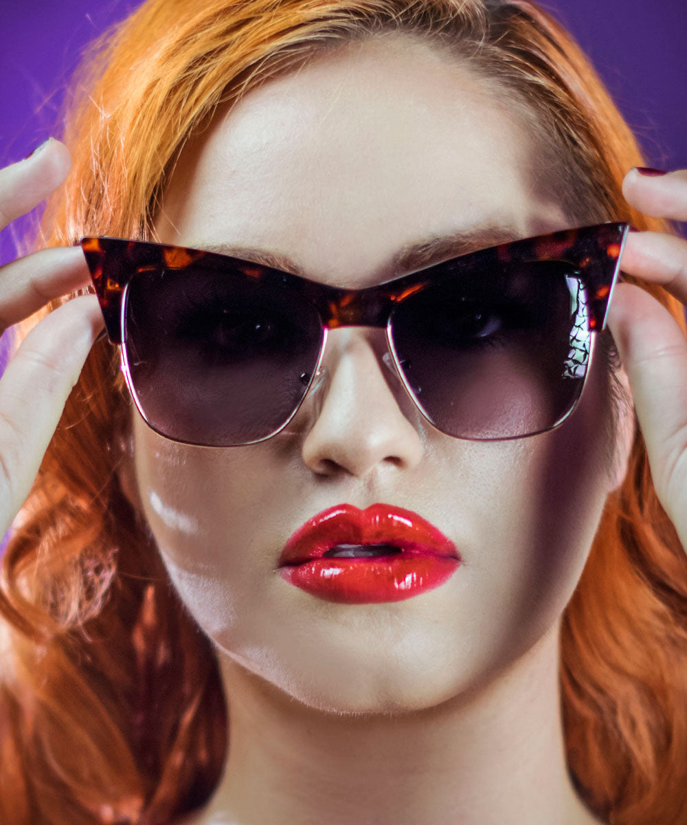 Tortoise Brown Sharp Dramatic Cat Eye Sunglasses