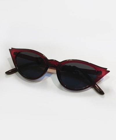 Wing Tip Classic Deep Wine Cat Eye Sunglasses