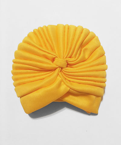 Bright Yellow Stretchy Fitted Vintage Inspired Turban