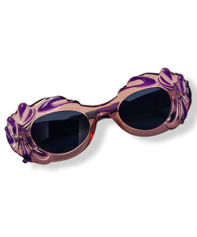 Pink & Purple Pretty in Paris Oval Retro Sunglasses