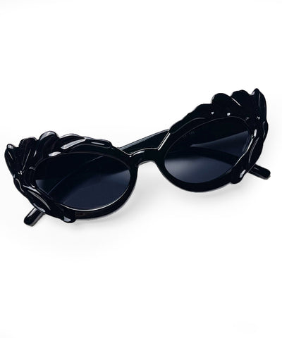 Solid Black Pretty in Paris Cat Eye Retro Sunglasses