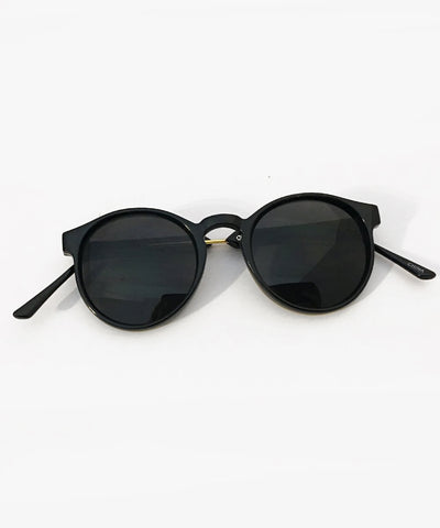1940s Style Classic Black Rounded Retro Sunglasses