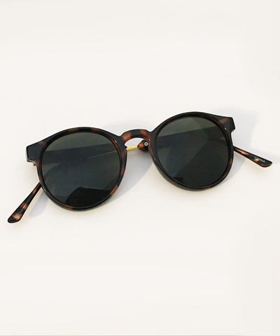 1940s Style Classic Tortoise Brown & Gold Rounded Retro Sunglasses