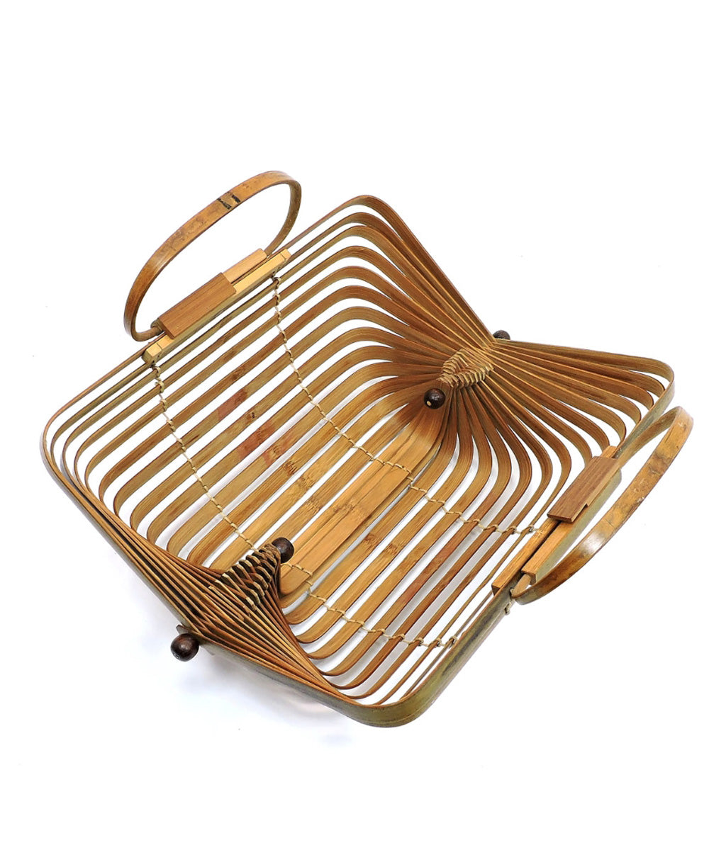 Vintage Inspired Natural Bamboo Collapsible Purse