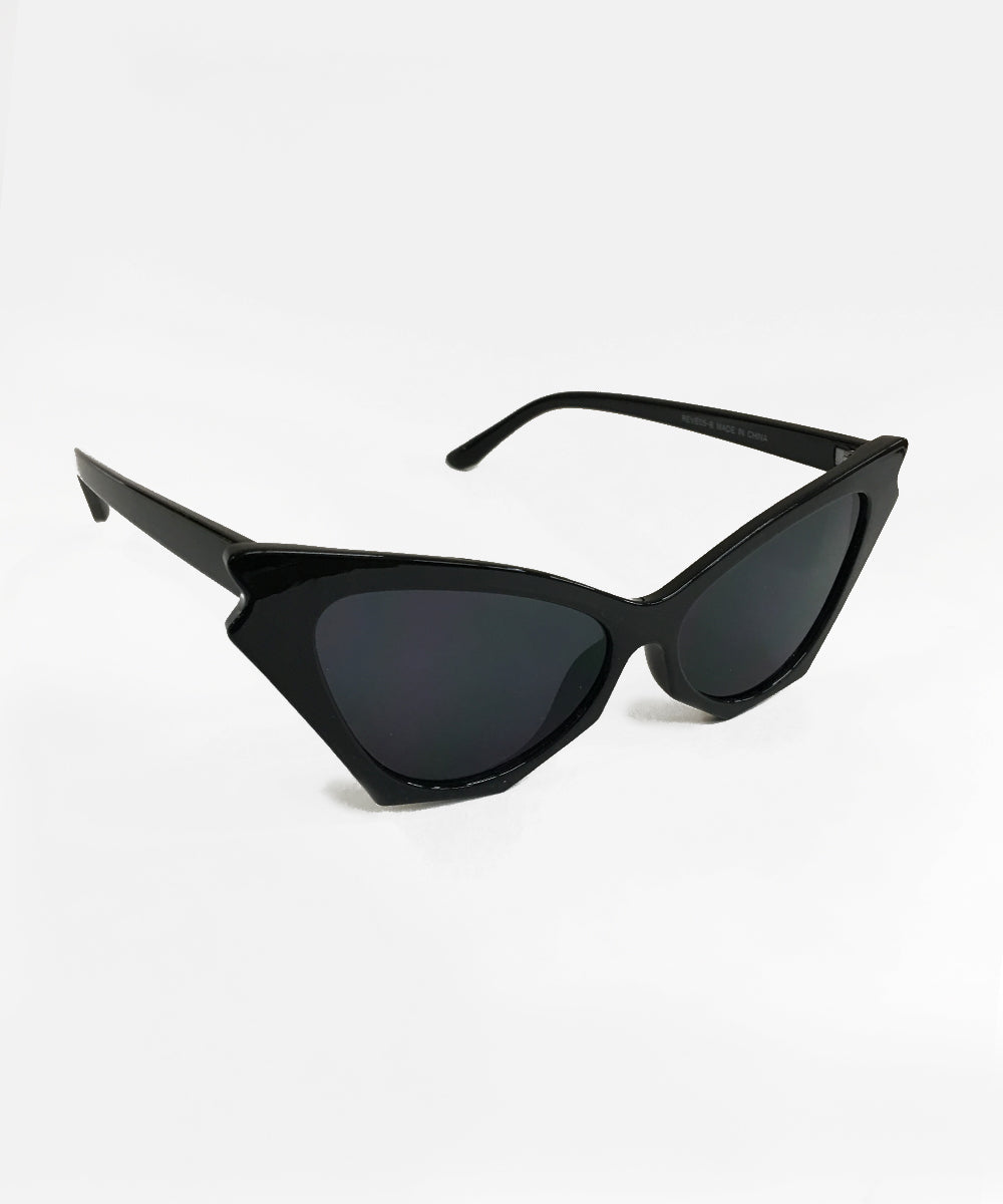 Midnight Black Batwing Retro Sunglasses